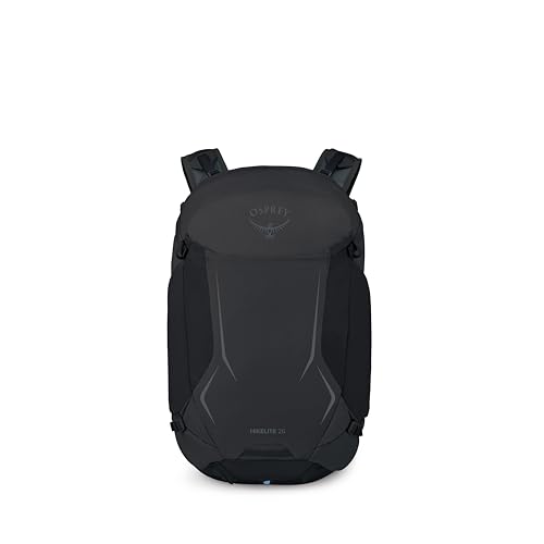 Osprey Hikelite 26L Durable Hiking Backpack - Travel Daypack with Rain Cover for Men and Women, Raven Black - color: Raven Black, style: 26l