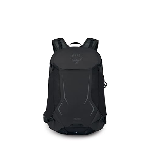 Osprey Hikelite 28L Durable Hiking Backpack - Travel Daypack with Rain Cover for Men and Women, Raven Black - color: Raven Black, style: 28l