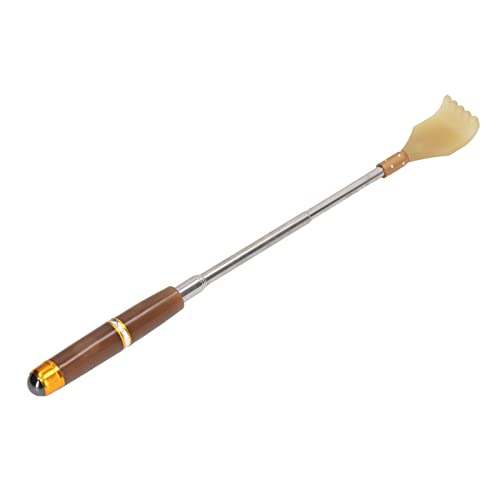 Extendable Back Scratcher, 20cm to 51cm Telescopic Massage Tool with Jade Textured Roller Ball for Head Neck Foot Back Relief