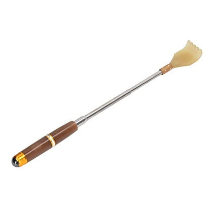 Extendable Back Scratcher, 20cm to 51cm Telescopic Massage Tool with Jade Textured Roller Ball for Head Neck Foot Back Relief