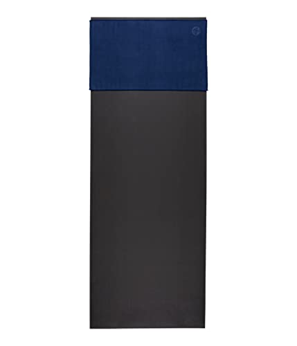 Manduka eQua Hot Yoga Mat Towel - 72" | Instant Moisture Activated Grip | Ultra Soft Microfiber | Quick Dry, Daily Use Ready | Lightweight, Travel Friendly Mat Layer - color: Midnight Blue