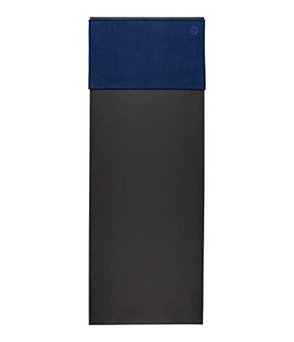 Manduka eQua Hot Yoga Mat Towel - 72" | Instant Moisture Activated Grip | Ultra Soft Microfiber | Quick Dry, Daily Use Ready | Lightweight, Travel Friendly Mat Layer - color: Midnight Blue
