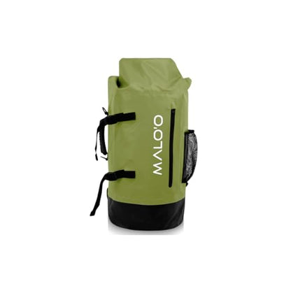 Malo’o 45L Waterproof Dry Bag Backpack – Heavy Duty Roll Top Fishing & Beach Backpack, IPX6 Water Resistant Gear Bag for Kayaking, Camping, Surf, Travel & Outdoor Adventure - color: Dark Green