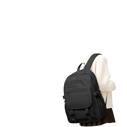 Black Lightweight Waterproof Backpack for Women Men Large Capacity College School Bag with Luggage Straps Multiple Pockets Durable High School Bookbag, Casual Daypacks for Students Girls Boys - color: Black