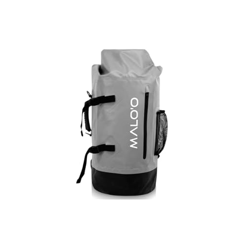 Malo’o 45L Waterproof Dry Bag Backpack – Heavy Duty Roll Top Fishing & Beach Backpack, IPX6 Water Resistant Gear Bag for Kayaking, Camping, Surf, Travel & Outdoor Adventure - color: Gray