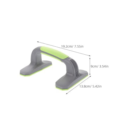 VOSAREA Push up Bars Stands for Home Gym, Plastic Strength Training Pushup Stands with Non-slip Grip Handles, 1 Pair Gray and Green for Floor Workout and Pilates Equipment