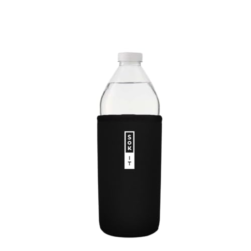 Sok It BotlSok Water Bottle Sleeve Insulated Neoprene Cover (Black, Fits 16oz CamelBak or Nalgene) - color: Black, size: Fits 16oz CamelBak or Nalgene