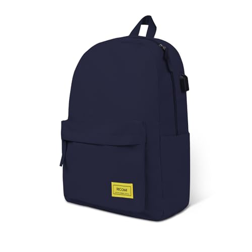 Premium Lightweight Laptop Backpack with USB Charging Port, Durable College School Bookbag, 2 Built-in Organizers, Padded 15.6-inch Laptop/Notebook Sleeve, Slim Water Resistant Bag, Navy Blue - color: Navy Blue