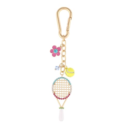 Madison Tyler Western Cowboy Boots Cherry Bow Bubble Tea Strawberry Cute Keychain | Bag Charms for Handbags Purse Charms - color: Tennis
