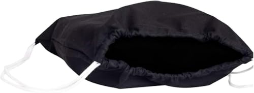 Black Cotton Drawstring Bag – 100% Cotton Reusable Sackpack, Lightweight Drawstring Backpack for Gym, Travel, School, Shopping & Daily Use, Eco-Friendly Tote Bag