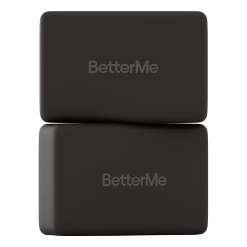 BetterMe Yoga Blocks Set of 2 – High Density Foam Yoga Blocks for Stretching, Pilates & Workouts – Lightweight Non-Slip Exercise Blocks for Flexibility & Balance - color: Black