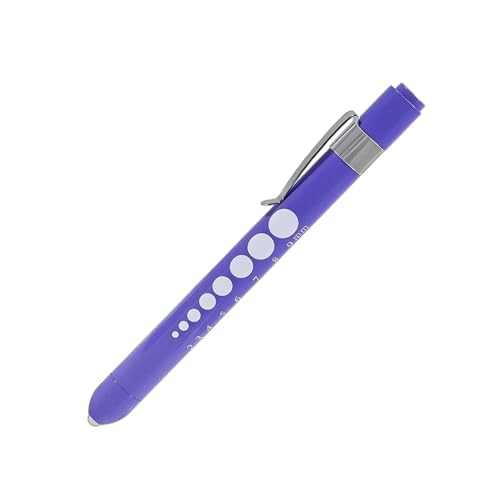 Aokin Medical Pen Light for Nurse Doctor, Reusable LED Medical Penlight Flashlight with Pupil Gauge and Ruler, White Light, Macaron Purple - color: Macaron Purple