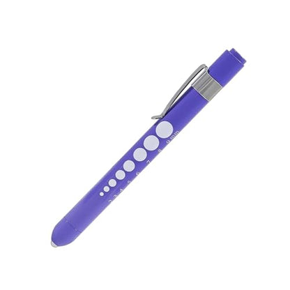 Aokin Medical Pen Light for Nurse Doctor, Reusable LED Medical Penlight Flashlight with Pupil Gauge and Ruler, White Light, Macaron Purple - color: Macaron Purple