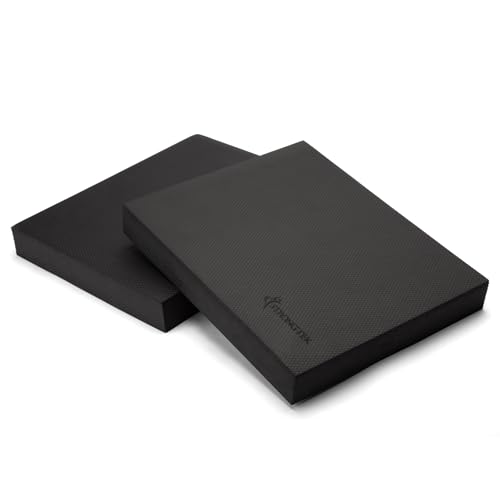 StrongTek Professional Foam Exercise Balance Pad - 15.8" x 13" x 2", High-Density TPE Foam Knee Pad, Non-Slip & Water-Resistant, for Balance Training, Physical Therapy, Yoga, and More - color: Grey-Set of 2