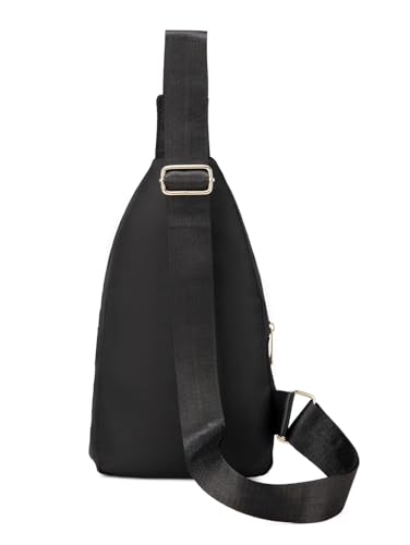 EVANCARY Small Sling Bag Crossbody Bags for Women Men, Sling Backpack Chest Daypack Cross Body Bag for Travel Outdoor - color: F Black