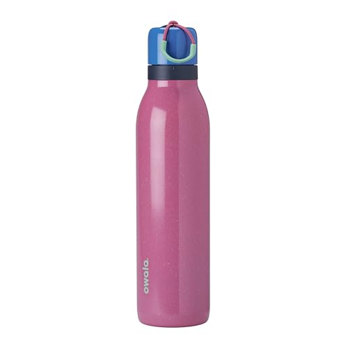 Owala FreeSip Twist Insulated Stainless Steel Water Bottle with Straw for Sports and Travel, BPA-Free, 24-oz, Bubble Gum - color: Bubble Gum, size: 24 Ounces