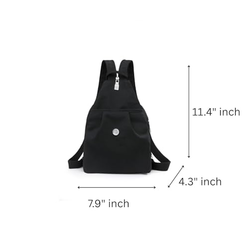 Convertible Mini Backpack for Women – Nylon Chest Bag and Shoulder Daypack with Multiple Pockets, Lightweight & Waterproof (White) - color: White