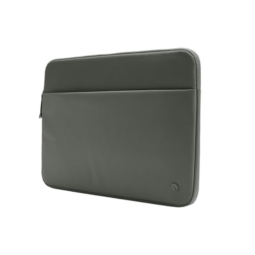 Incase A.R.C. Sleeve with ReSpun Recycled Polyester - 15 inch and 16 inch MacBook/Laptop & iPad/Tablet Case - Cushioned Faux Fur Lining, External Zippered Slip Pocket - Smoked Ivy - color: Smoked Ivy