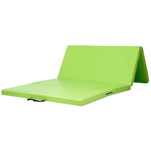 KaRaDaStyle Gymnastics Mat Folding Stretch Mats 71"x39"x2" Exercise Muscle Training Children Play Horizontal Bar Mat Yoga Sports Soundproof Home Use - color: Green/4-fold