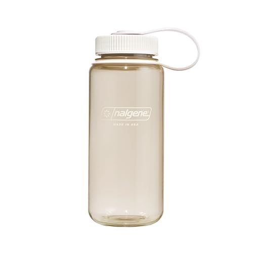 Nalgene 16 oz Wide Mouth Water Bottle | Slim Cup Holder Size, BPA-Free, Durable & Leak Proof, Lightweight Travel Bottle, Cotton - color: Cotton, size: 16 Ounces