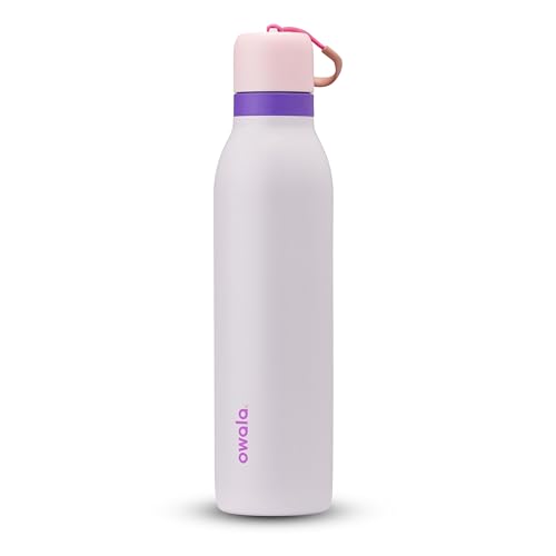 Owala FreeSip Twist Insulated Stainless Steel Water Bottle with Straw for Sports and Travel, BPA-Free, 24-oz, Pink/Purple (Dreamy Field) - color: Dreamy Field, size: 24 Ounces