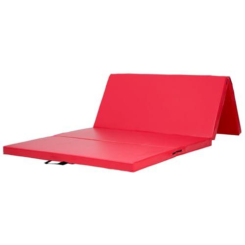 KaRaDaStyle Gymnastics Mat Folding Stretch Mats 71"x39"x2" Exercise Muscle Training Children Play Horizontal Bar Mat Yoga Sports Soundproof Home Use - color: Red/4-fold