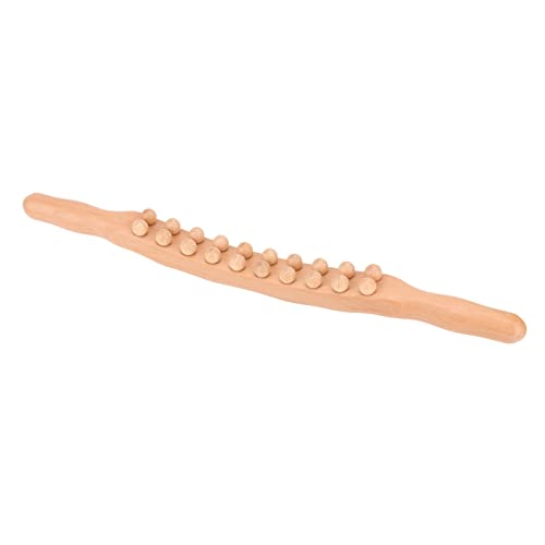 Yinhing Beech Roller Stick With Double Row 20 Beads Versatile Double Sided Roller Stick for Relaxation Tension Relief Ideal for Sports Recovery And Self Care