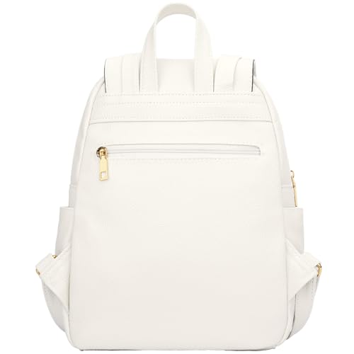 KKXIU Quilted Trendy Leather Backpack Purse for Women and Ladies Shoulder Travel Daypacks Bags (White) - color: White, style: Backpack