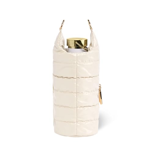 WanderFull® Original HydroBag®, Fits Up to 32 oz Water Bottle Holder with Strap, Gift for Women, Hands-Free Crossbody, Water Bottle Carrier Bag with Phone Pocket - color: Ivory Lacquer Après Ski Embroidery