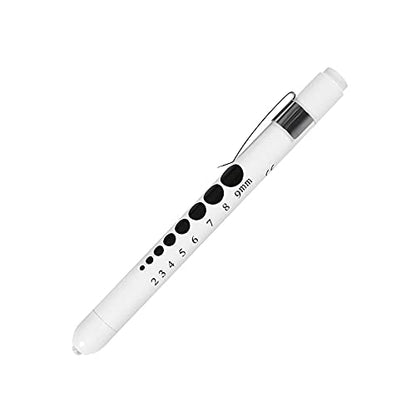 Aokin Medical Pen Light for Nurse Doctor, Reusable LED Medical Penlight Flashlight with Pupil Gauge and Ruler, White Light, White - color: White