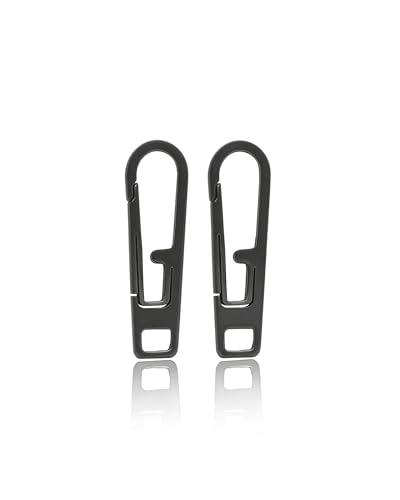 VIPERADE VAT1 Heavy Duty Titanium Zipper Pulls Replacement, Universal Zipper Pull Tab Repair Kit for Jackets, Coats, Suitcases, Luggage, Backpacks, Handbags and EDC Pouches (2 Black, 0.98" × 0.2") - color: 2 Black, size: 0.98" × 0.2"