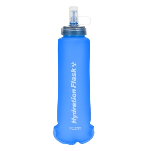 TRIWONDER TPU Collapsible Flask BPA-Free Soft Folding Water Bottles for Hydration Pack - Ideal for Running Hiking Cycling Climbing (500ml/16.9oz - Blue) - color: 500ml/16.9oz - Y - Blue
