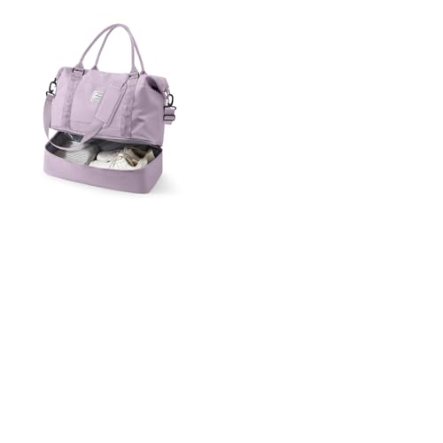 Travel Duffel Bag, 18x14x8 Inches Travel Bag Spirit with Shoes Compartment, Weekender Overnight Bag for Women with Trolley Sleeve, Carry On Bag for Airplanes Sport Tote Gym Bag Purple - color: H5-Purple, size: Large