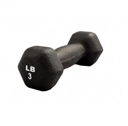 Neoprene Hexagon Dumbbells with Cast Ergo Handle (1 to 15lbs Pack of 1, 2, 4) | Durable Anti-Slip Exercise & Fitness Strength Training Free Weights for Home Gym | Black | For Men & Women - color: Black-3Lb pack of 1