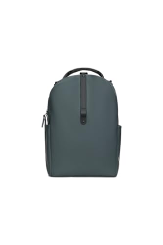 RAINS Clip Front Backpack Dark Grey - Waterproof Commuter Backpack with C-Clip Closure & Hidden Pocket, 16″ Laptop Sleeve, Urban Travel Daypack - color: Dark Grey