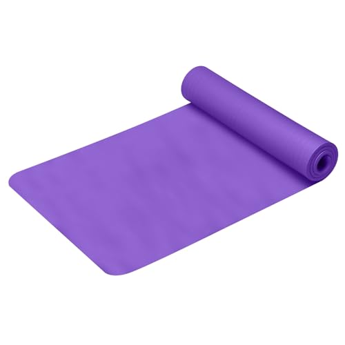 Non Slip Yoga Mat 1/5" Thick High Density Non Slip Anti-Tear Exercise Mat with Carrying Strap Hot Yoga Mat for Pilates, Workouts, Floor, Home Yoga, Stretching, Fitness, Gym - color: Purple