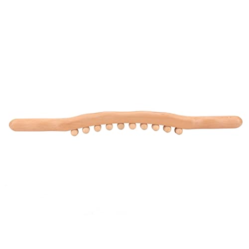 Yinhing Beech Roller Stick With Double Row 20 Beads Versatile Double Sided Roller Stick for Relaxation Tension Relief Ideal for Sports Recovery And Self Care