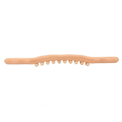 Yinhing Beech Roller Stick With Double Row 20 Beads Versatile Double Sided Roller Stick for Relaxation Tension Relief Ideal for Sports Recovery And Self Care