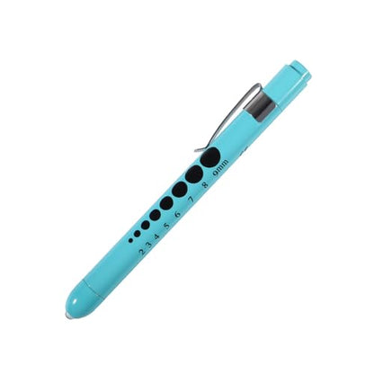 Aokin Medical Pen Light for Nurse Doctor, Reusable LED Medical Penlight Flashlight with Pupil Gauge and Ruler, White Light, Sky Blue - color: Sky Blue