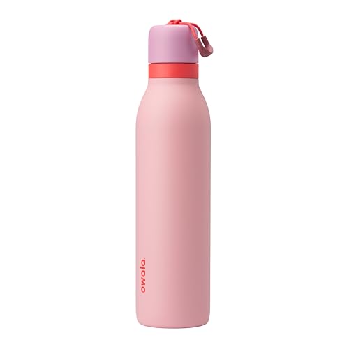 Owala FreeSip Twist Insulated Stainless Steel Water Bottle with Straw for Sports and Travel, BPA-Free, 24-oz, Angel Food Cake - color: Angel Food Cake, size: 24 Ounces