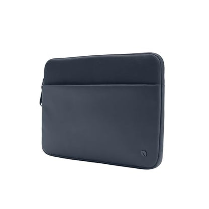 Incase A.R.C. Sleeve with ReSpun Recycled Polyester - 15 inch and 16 inch MacBook/Laptop & iPad/Tablet Case - Cushioned Faux Fur Lining, External Zippered Slip Pocket - Navy - color: Navy