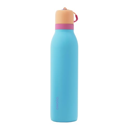 Owala FreeSip Twist Insulated Stainless Steel Water Bottle with Straw for Sports and Travel, BPA-Free, 24-oz, In Bloom - color: In Bloom, size: 24 Ounces