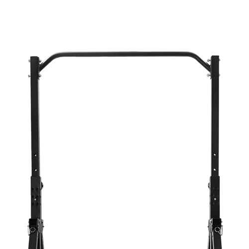 Foldable Pull Up Bar Stand, 440LBS Capacity Multifunction Triangular Structure Pull Up Station Home Gym Strength Training Workout Equipment with Adjustable Height for Pull-Ups Dips Push-Ups & More