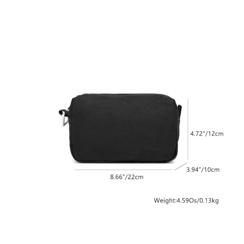 Organizer Bag -Lightweight Cosmetic Bag with Ring Clasp, Perfect Travel Makeup Bag for Women,nylon Stand Up Design (Black/Canvas) - color: Black/Canvas