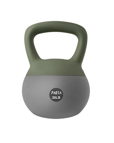 PAETA Soft Kettlebell for Home Fitness – Anti-Slip Grip & Wide Handle Design,Soft Kettlebell Set, Gentle Floor-Friendly Impact – 10lbs, 15lbs, 21lbs, for Home Functional Training - color: 20lbs Green