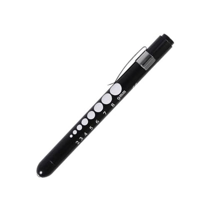 Aokin Medical Pen Light for Nurse Doctor, Reusable LED Medical Penlight Flashlight with Pupil Gauge and Ruler, White Light, Black - color: Black
