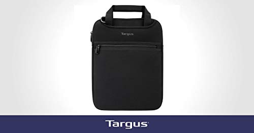 Targus Vertical Slipcase Laptop Messenger Bag, Black - Hideaway Handles with Cross Shoulder Strap and Protective Padding, Fits 14" Laptop (TSS913)