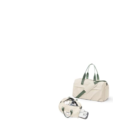 Gym Bag for Women Duffle Bag with Shoe Compartment Yoga Mat Bag Sports Workout Bag Weekend Overnight Bag, Beige Green - color: A22- Beige Green