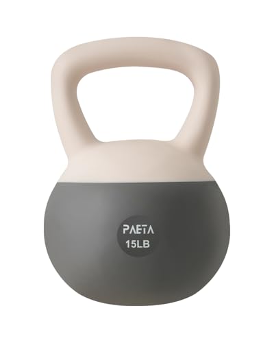 PAETA Soft Kettlebell for Home Fitness – Anti-Slip Grip & Wide Handle Design,Soft Kettlebell Set, Gentle Floor-Friendly Impact – 10lbs, 15lbs, 21lbs, for Home Functional Training - color: 15lbs White