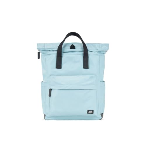 ORI LONDON Travel Backpack - Medium Nylon Rolltop Backpack for Men & Women with Multiple Pockets for Laptop, Phone, Keys, Wallet, Bottles - The Canfield, Spearmint, 16.5x11.8x4.7” - color: Black Label Spearmint